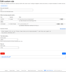 Criação de regra via o visual builder